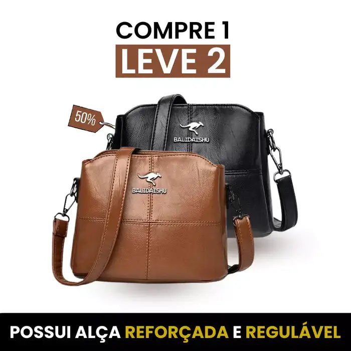 (Compre 1 LEVE 2 UNIDADES) Bolsa Feminina de Couro Nobre Megan® / Elevando seu Estilo a um Patamar Superior