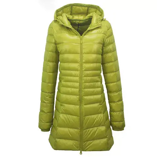 Casaco Feminino Sobretudo Puffer Pluma de Ganso - Portátil